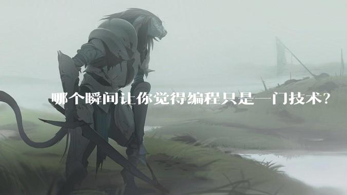 哪个瞬间让你觉得编程只是一门技术？