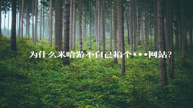 为什么米哈游不自己搞个***网站？