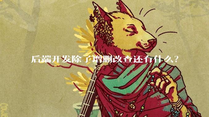 后端开发除了增删改查还有什么？