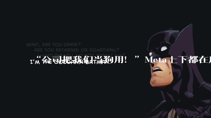 “公司把我们当狗用！”Meta上下都在质疑扎男的AI冒进_员工_工作_部门