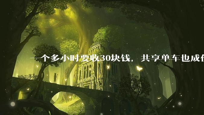 一个多小时要收30块钱，共享单车也成价格刺客了。。。_业务_运营_成本