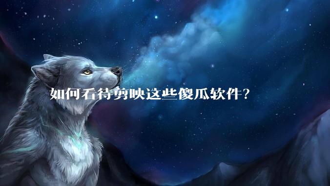 如何看待剪映这些傻瓜软件？