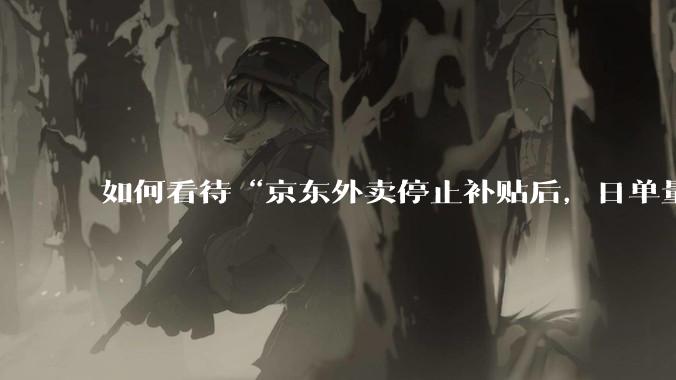 如何看待“京东外卖停止补贴后，日单量跌至两万单”这件事？