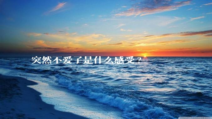 突然不爱了是什么感受?