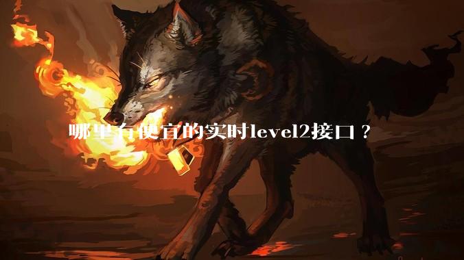哪里有便宜的实时level2接口?