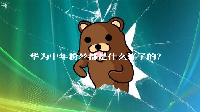 华为中年粉丝都是什么样子的？